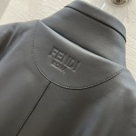 Fendi temperament short jacket leather jacket